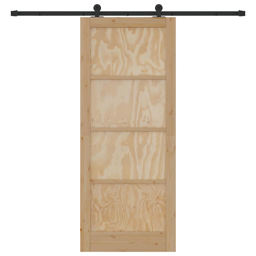Schiebetür ORKDAL Natur und Schwarz 86 x 211 cm
