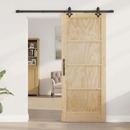 Schiebetür Natur und Schwarz 83 x 202 cm