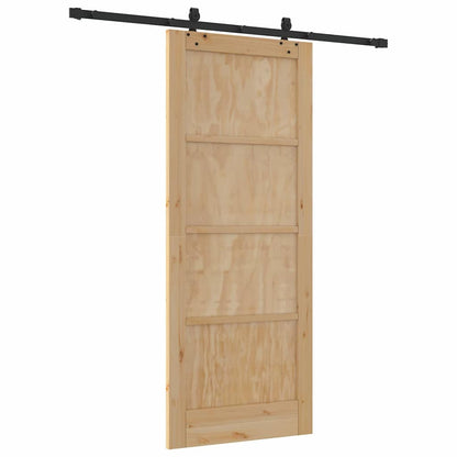 Schiebetür Natur und Schwarz 83 x 202 cm