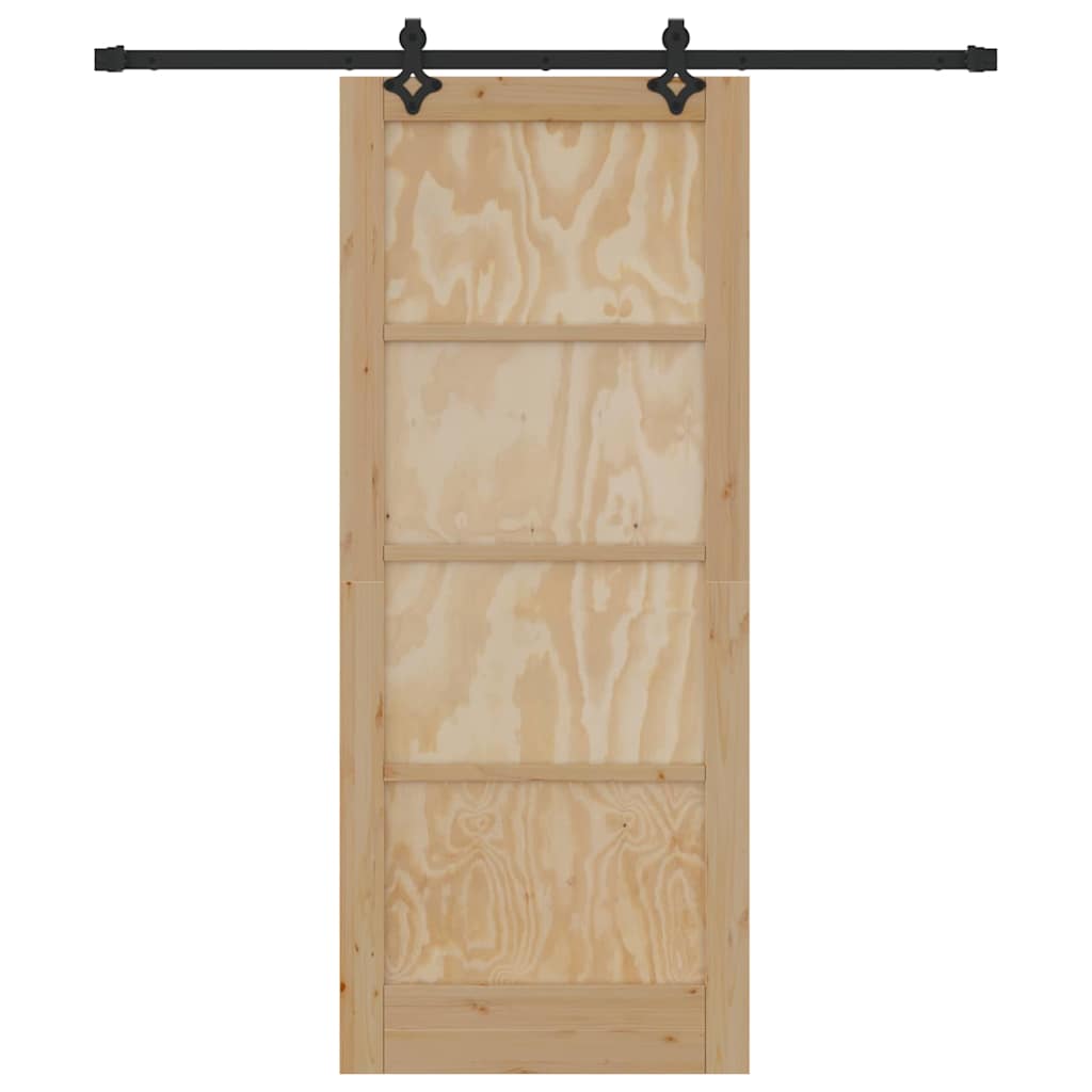 Schiebetür Natur und Schwarz 83 x 202 cm