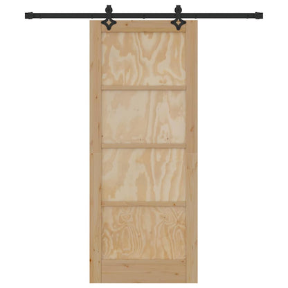 Schiebetür Natur und Schwarz 83 x 202 cm