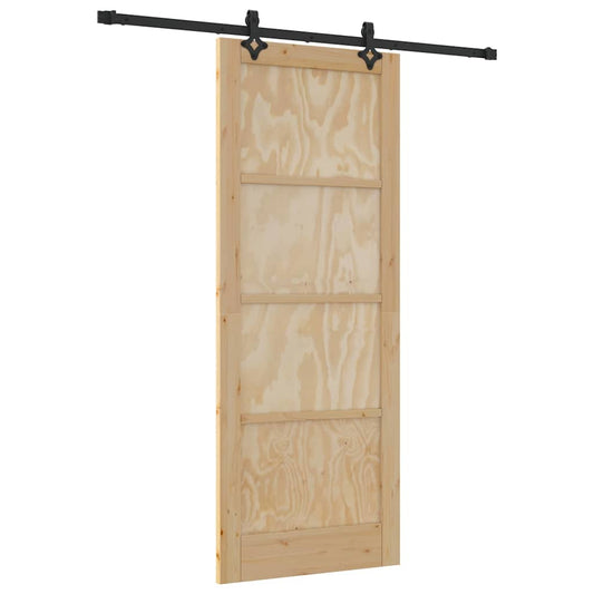 Schiebetür Natur und Schwarz 83 x 211 cm