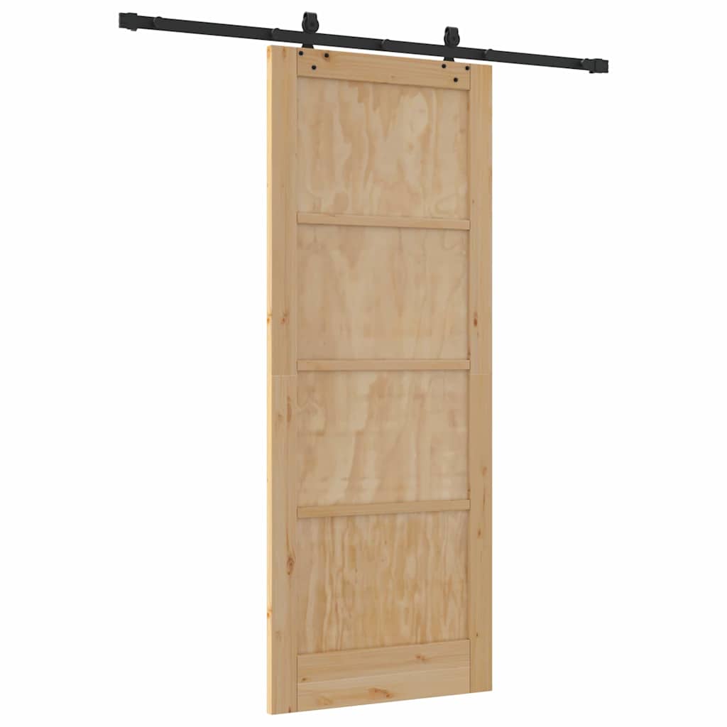 Schiebetür Natur und Schwarz 83 x 211 cm