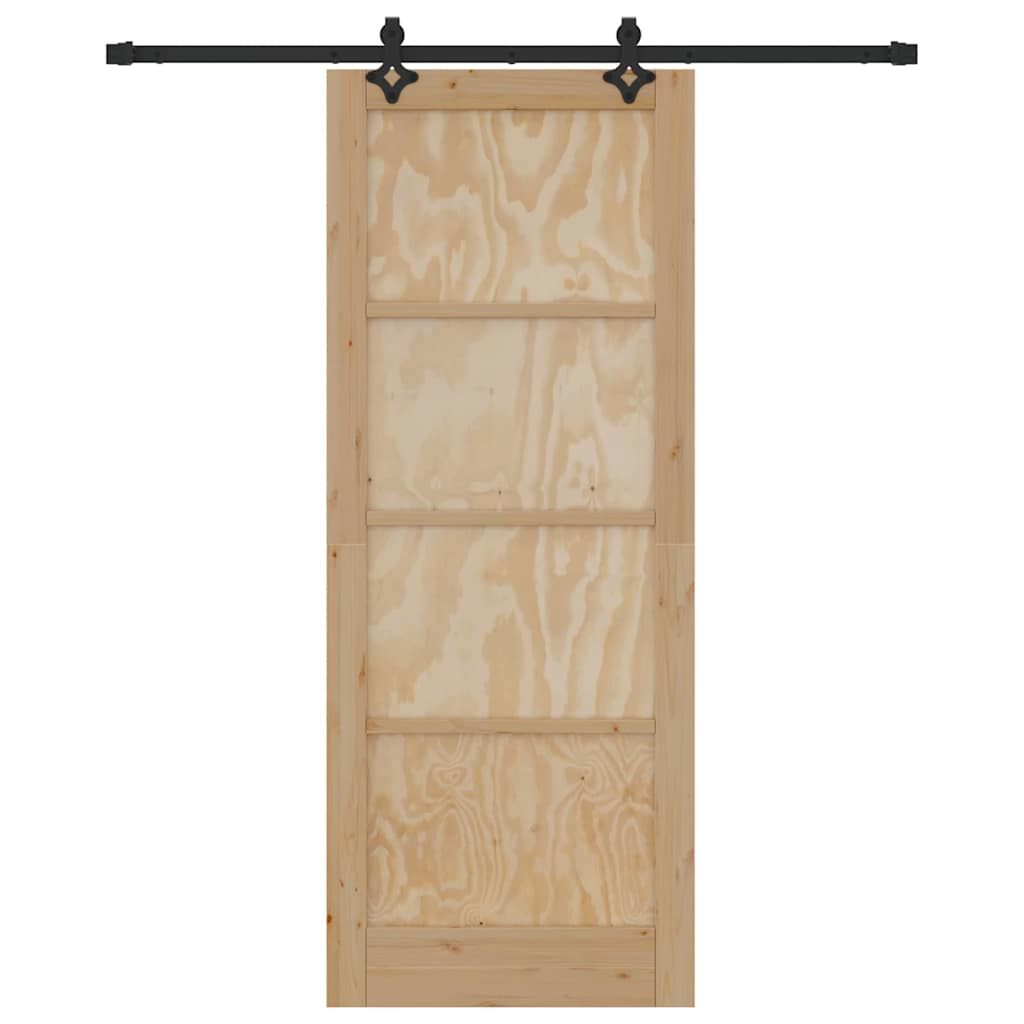 Schiebetür Natur und Schwarz 83 x 211 cm