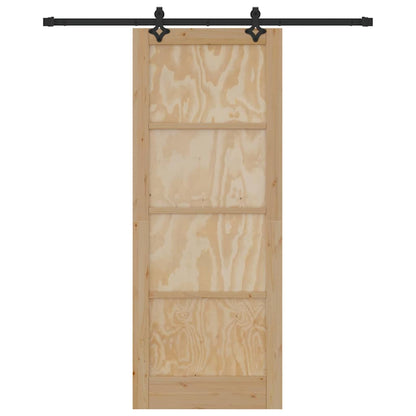 Schiebetür Natur und Schwarz 83 x 211 cm