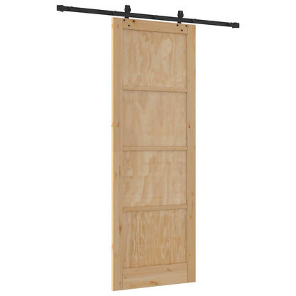 Schiebetür Natur und Schwarz 83 x 232 cm