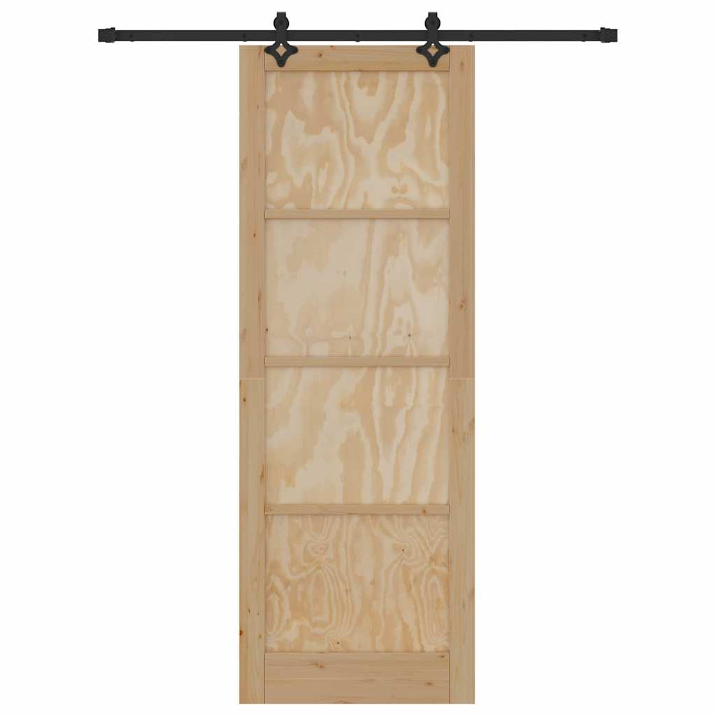 Schiebetür Natur und Schwarz 83 x 232 cm