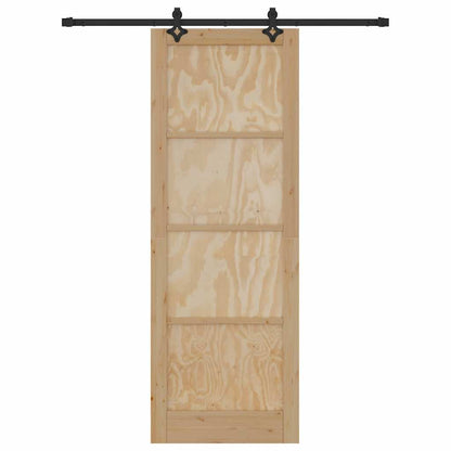 Schiebetür Natur und Schwarz 83 x 232 cm
