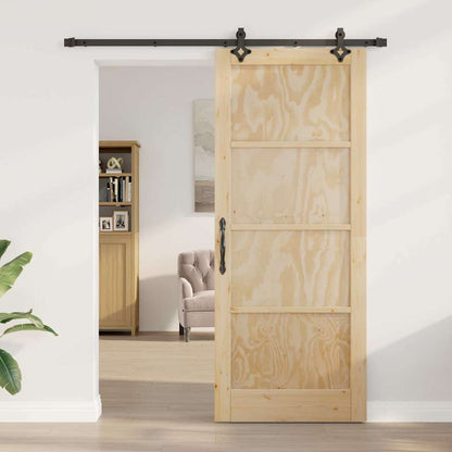 Schiebetür Natur und Schwarz 86 x 211 cm