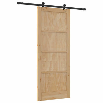 Schiebetür Natur und Schwarz 86 x 211 cm