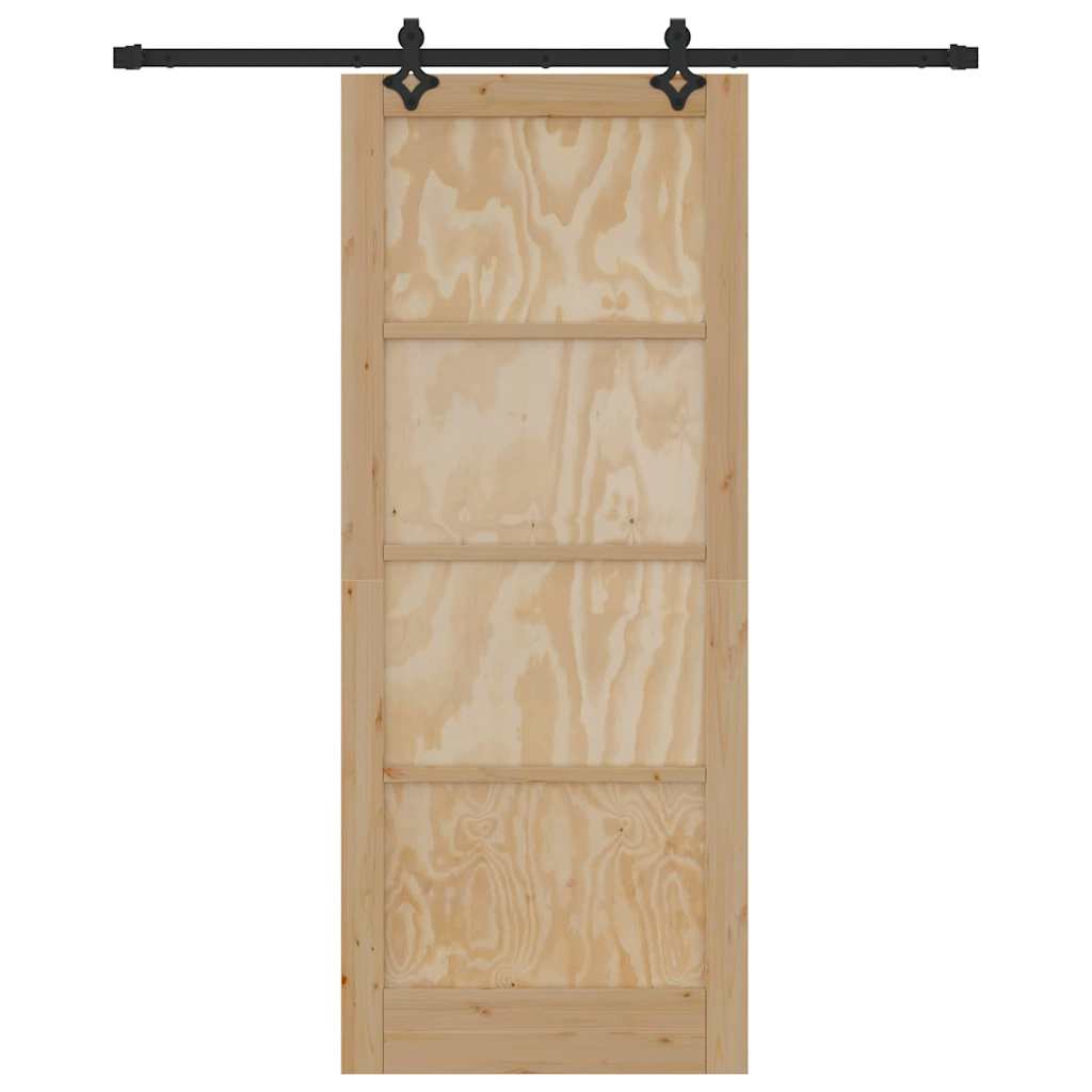 Schiebetür Natur und Schwarz 86 x 211 cm