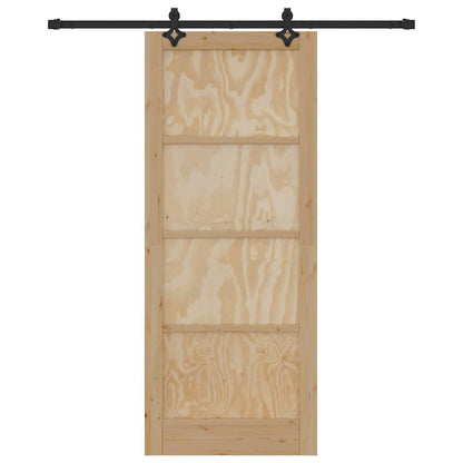 Schiebetür Natur und Schwarz 86 x 211 cm