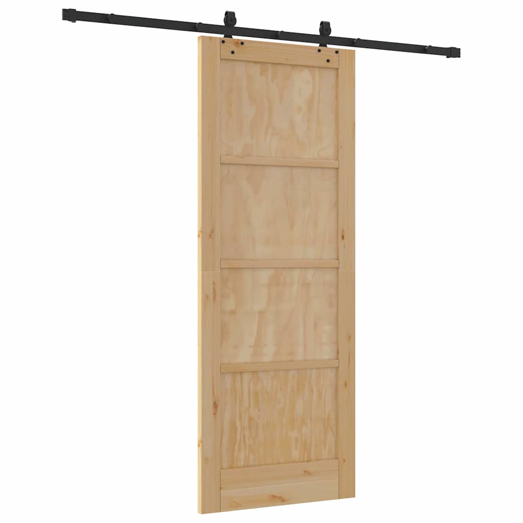 Schiebetür Natur und Schwarz 78 x 202 cm