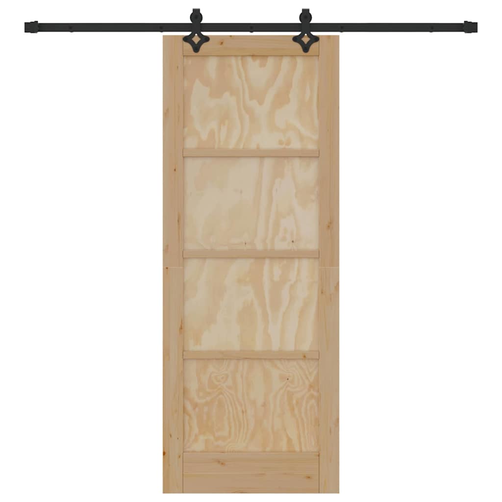Schiebetür Natur und Schwarz 78 x 202 cm