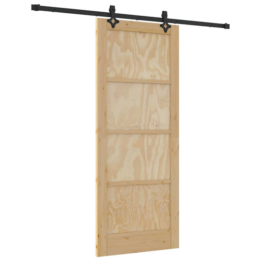 Schiebetür Natur und Schwarz 83 x 202 cm