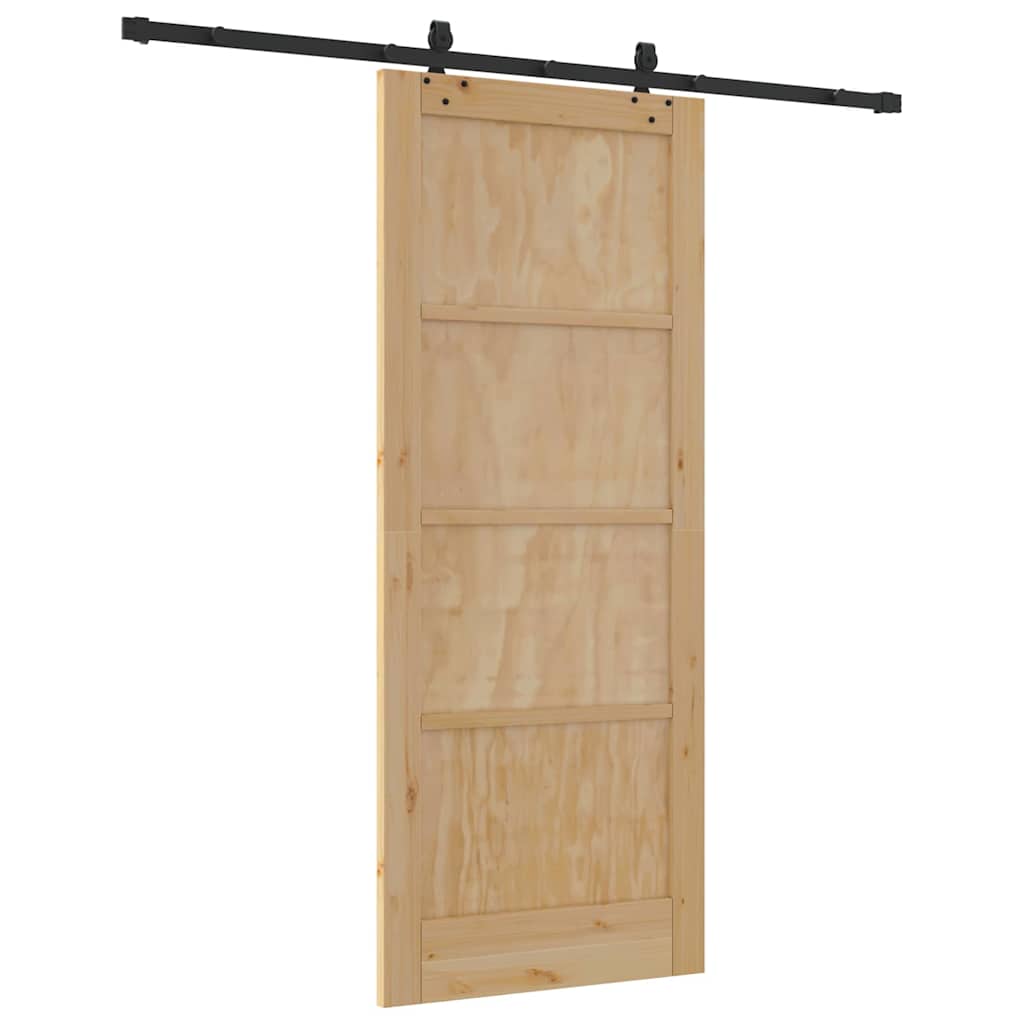 Schiebetür Natur und Schwarz 83 x 202 cm