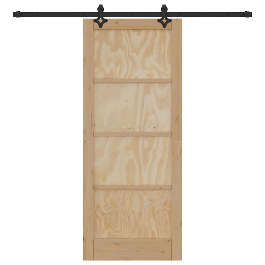 Schiebetür Natur und Schwarz 83 x 202 cm