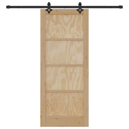 Schiebetür Natur und Schwarz 83 x 202 cm