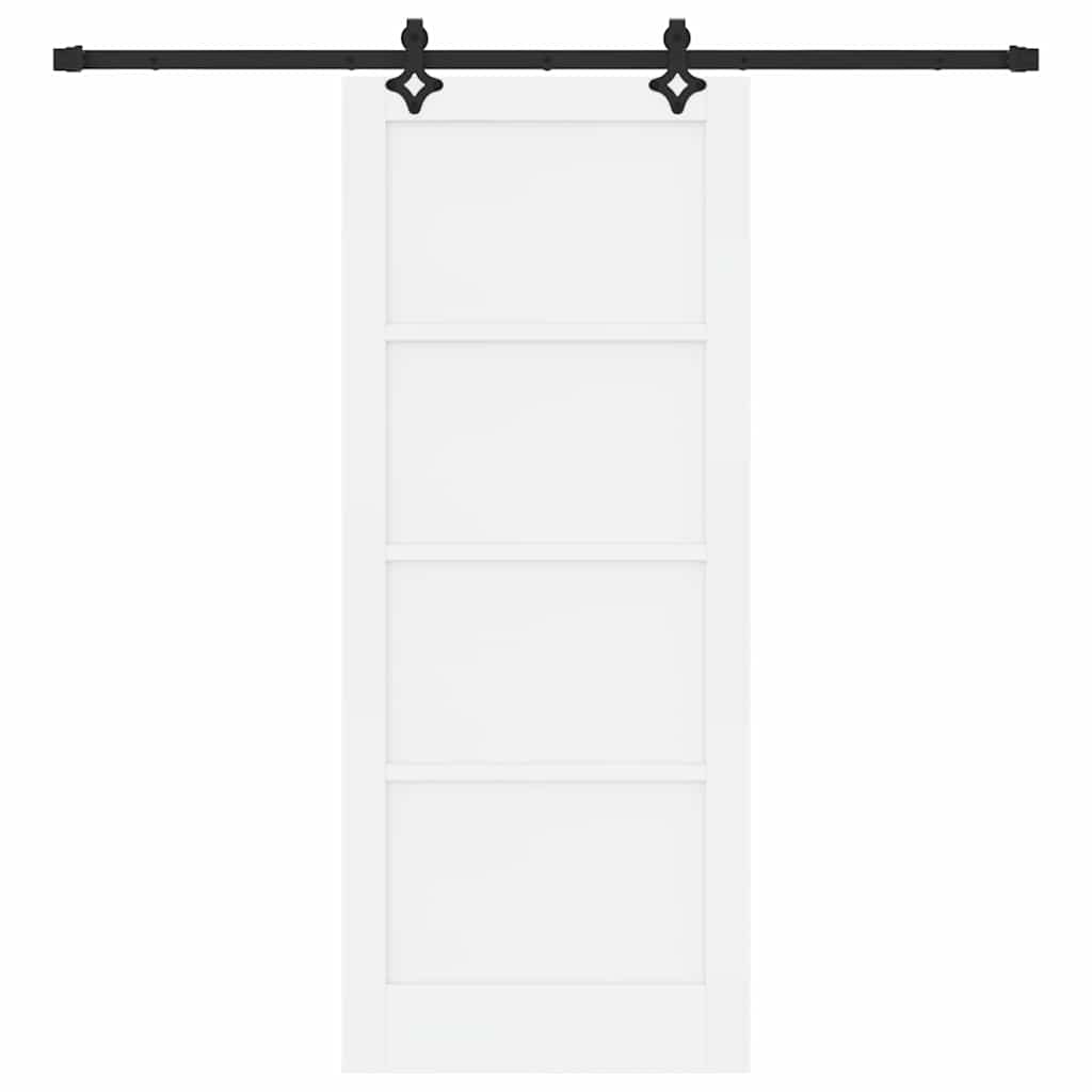 Schiebetür Weiß und Schwarz 83 x 202 cm