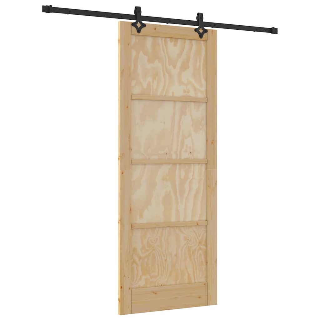 Schiebetür Natur und Schwarz 83 x 211 cm