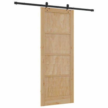 Schiebetür Natur und Schwarz 83 x 211 cm