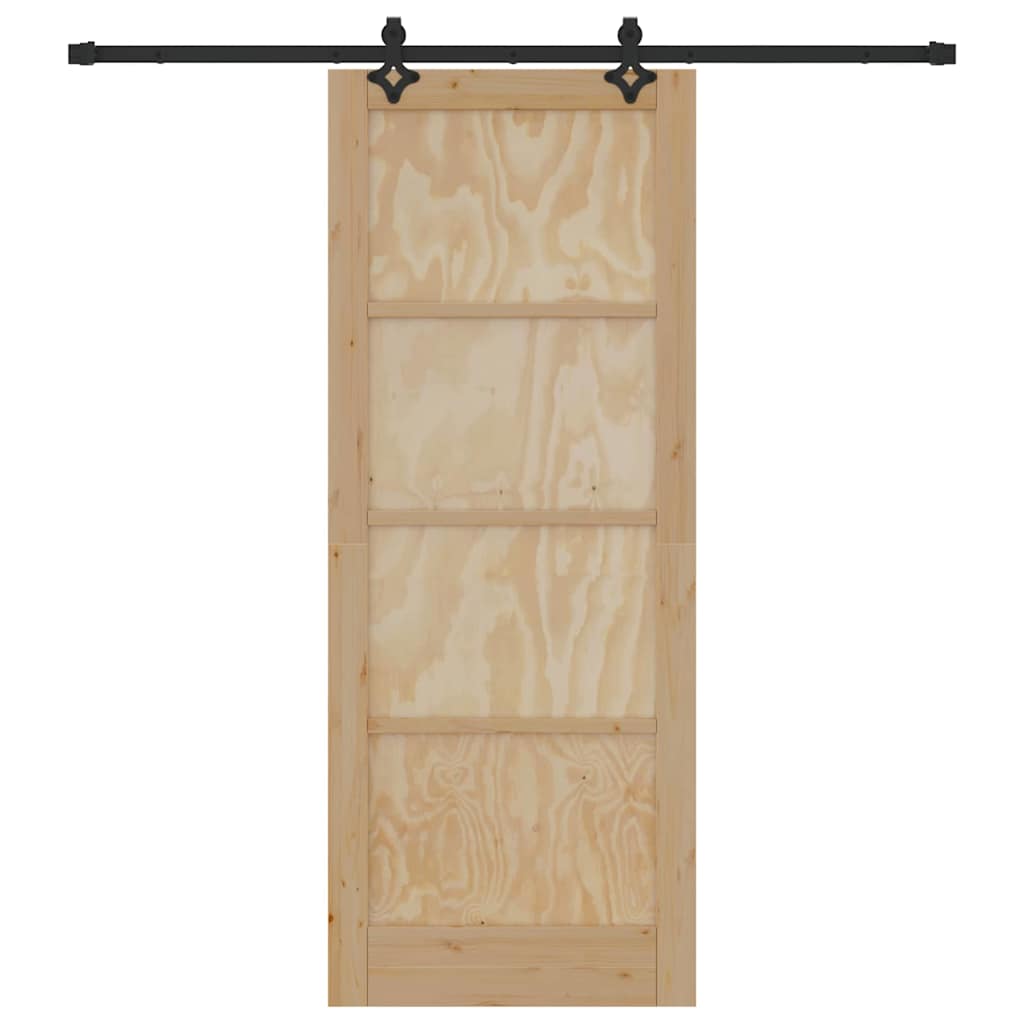 Schiebetür Natur und Schwarz 83 x 211 cm