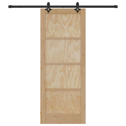 Schiebetür Natur und Schwarz 83 x 211 cm