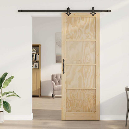 Schiebetür Natur und Schwarz 83 x 232 cm