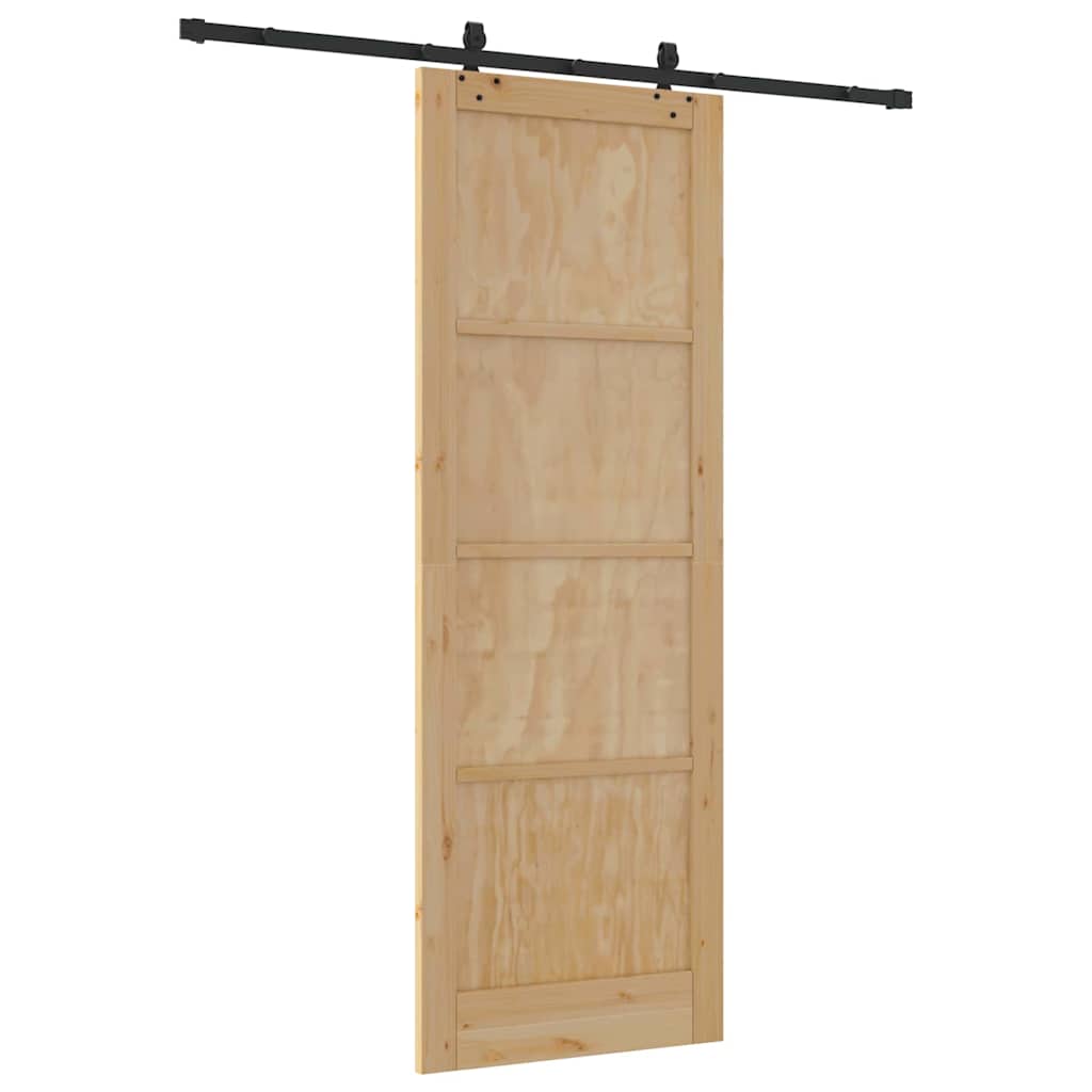 Schiebetür Natur und Schwarz 83 x 232 cm