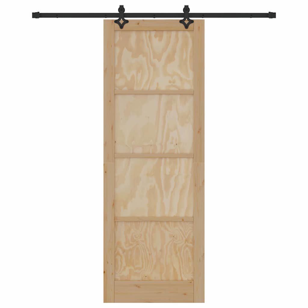 Schiebetür Natur und Schwarz 83 x 232 cm