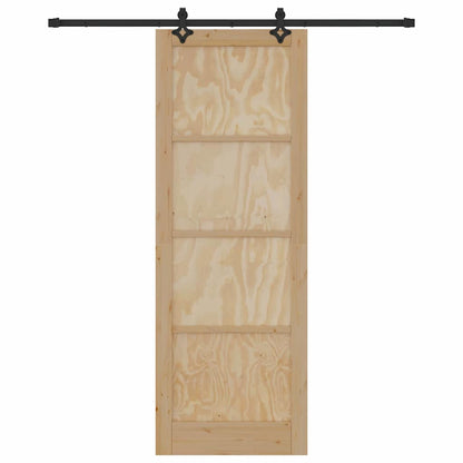 Schiebetür Natur und Schwarz 83 x 232 cm
