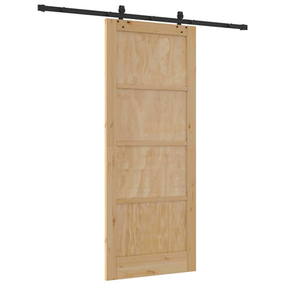 Schiebetür Natur und Schwarz 86 x 211 cm