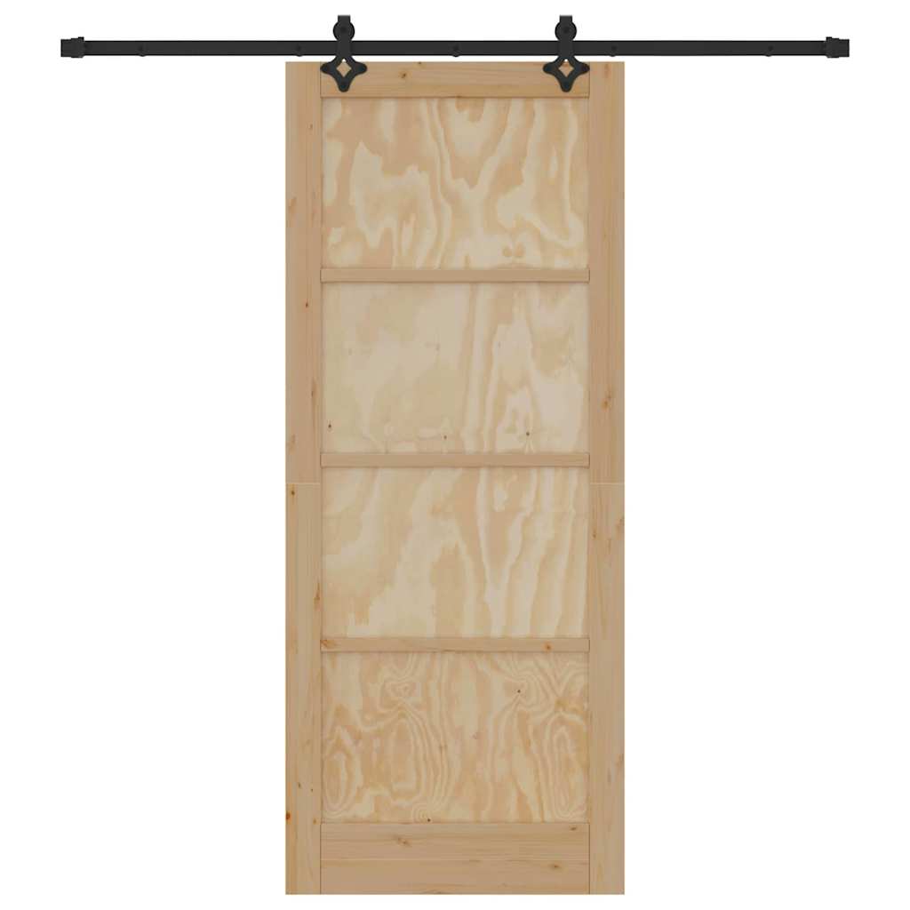 Schiebetür Natur und Schwarz 86 x 211 cm