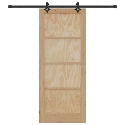 Schiebetür Natur und Schwarz 86 x 211 cm