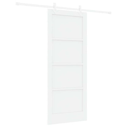Schiebetür Weiß 83 x 202 cm Massives Kiefernholz und Stahl