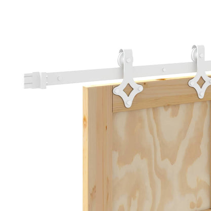 Schiebetür Weiß 83 x 211 cm Massives Kiefernholz und Stahl