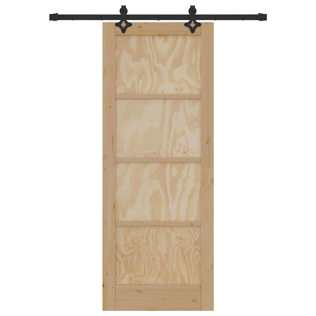 Schiebetür-Set Sonstiges ORKDAL Natur und Schwarz 78 x 202 cm