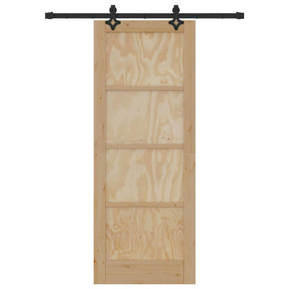 Schiebetür-Set Sonstiges ORKDAL Natur und Schwarz 78 x 202 cm