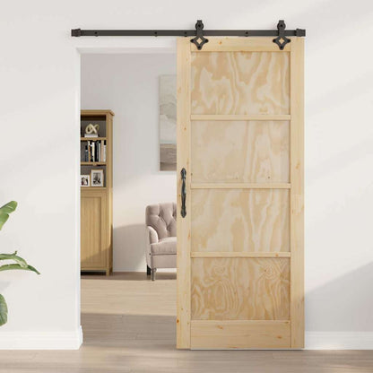 Schiebetür-Set Sonstiges ORKDAL Natur und Schwarz 83 x 202 cm