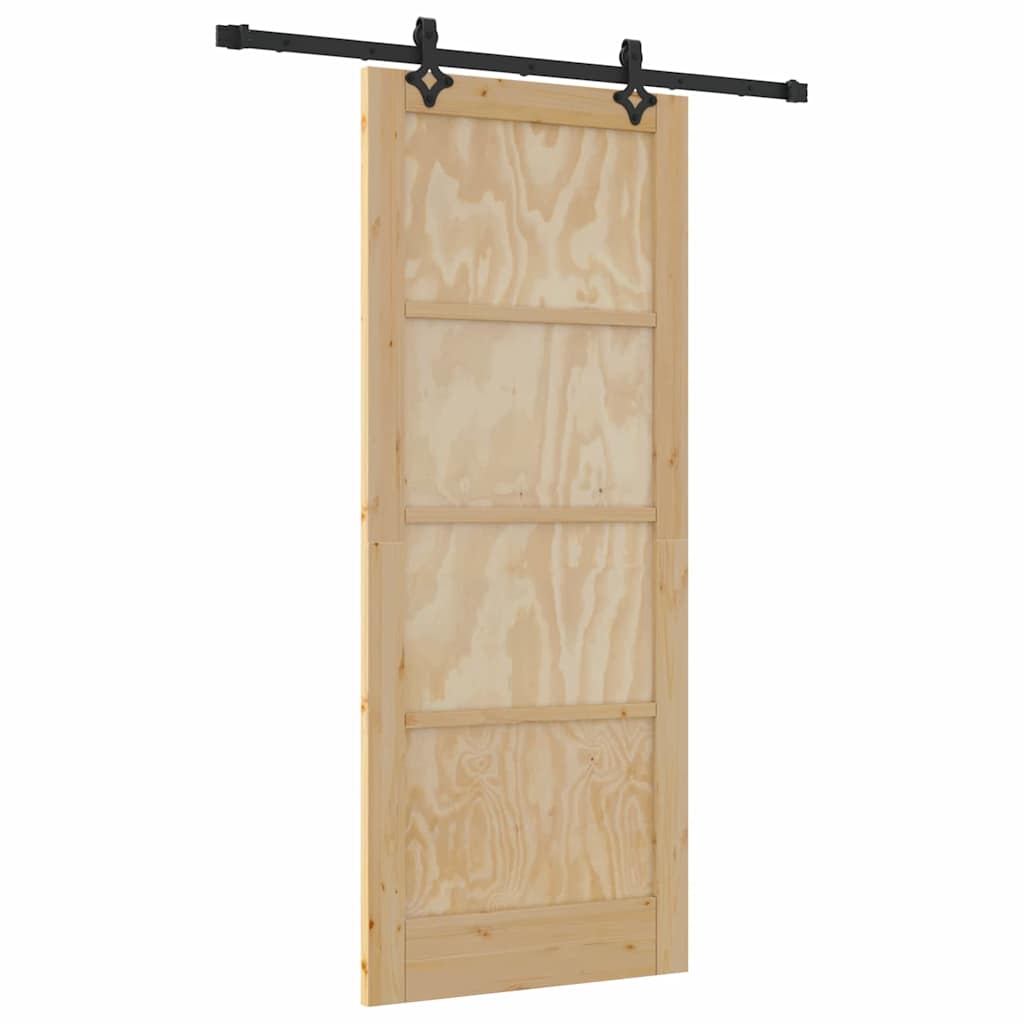 Schiebetür-Set Sonstiges ORKDAL Natur und Schwarz 83 x 202 cm