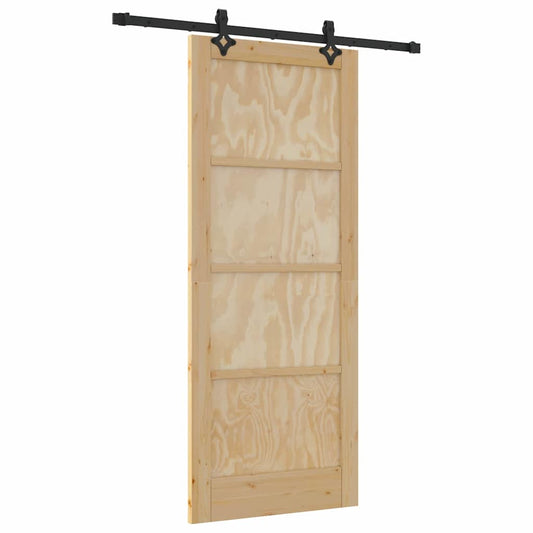 Schiebetür-Set Sonstiges ORKDAL Natur und Schwarz 83 x 202 cm