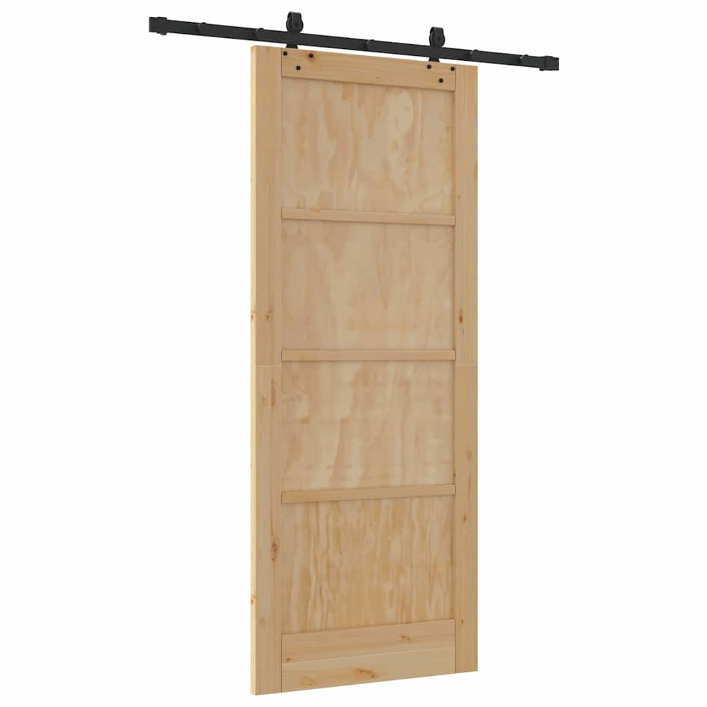 Schiebetür-Set Sonstiges ORKDAL Natur und Schwarz 83 x 202 cm