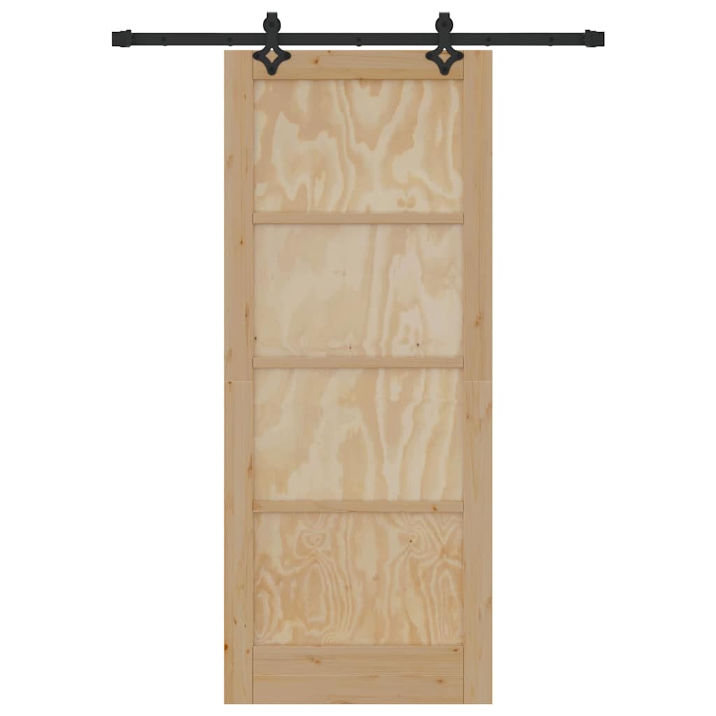 Schiebetür-Set Sonstiges ORKDAL Natur und Schwarz 83 x 202 cm