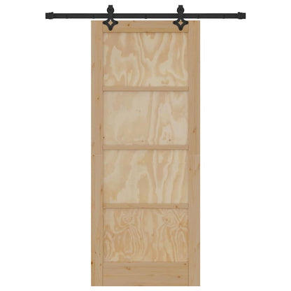 Schiebetür-Set Sonstiges ORKDAL Natur und Schwarz 83 x 202 cm