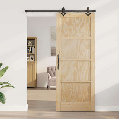 Schiebetür-Set Sonstiges ORKDAL Natur und Schwarz 83 x 211 cm