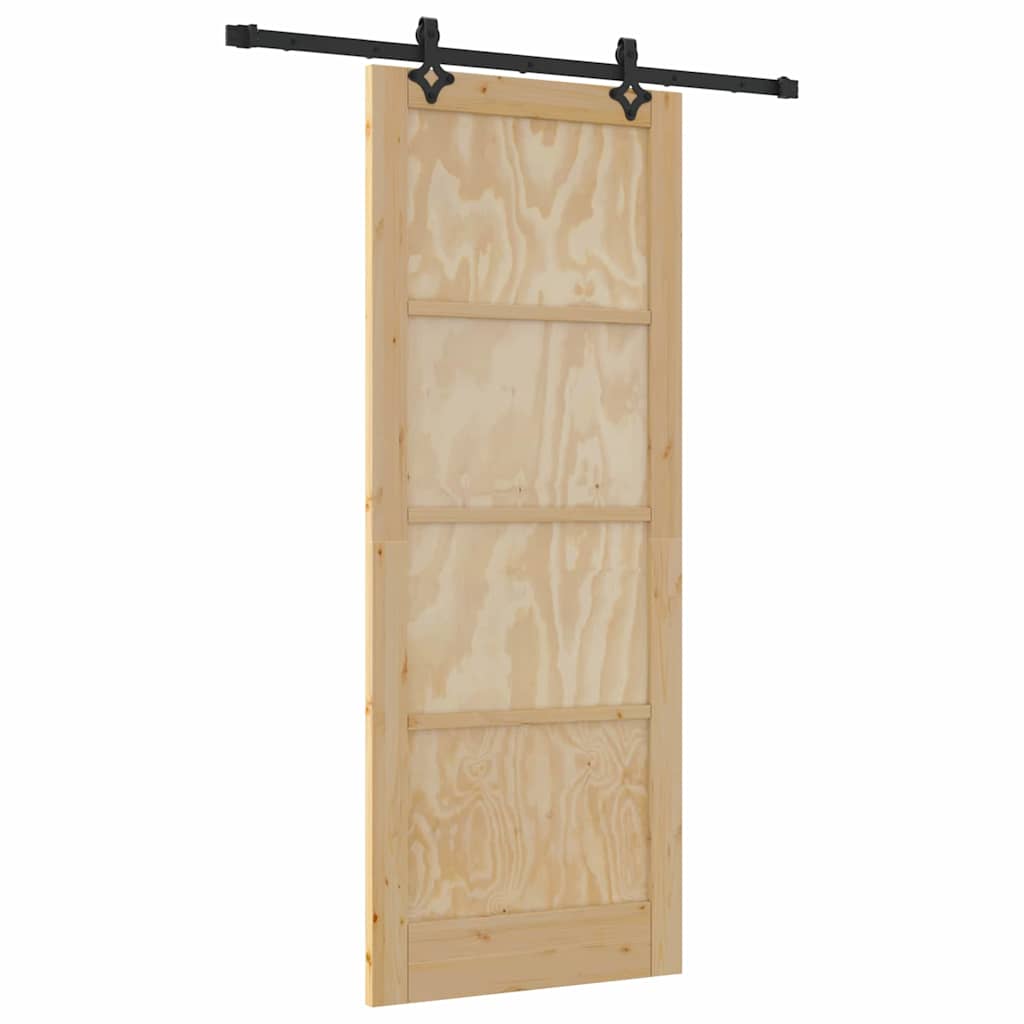 Schiebetür-Set Sonstiges ORKDAL Natur und Schwarz 83 x 211 cm