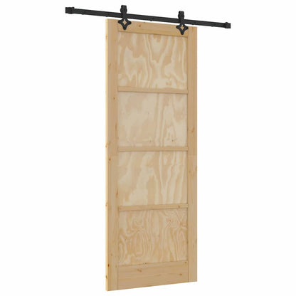 Schiebetür-Set Sonstiges ORKDAL Natur und Schwarz 83 x 211 cm
