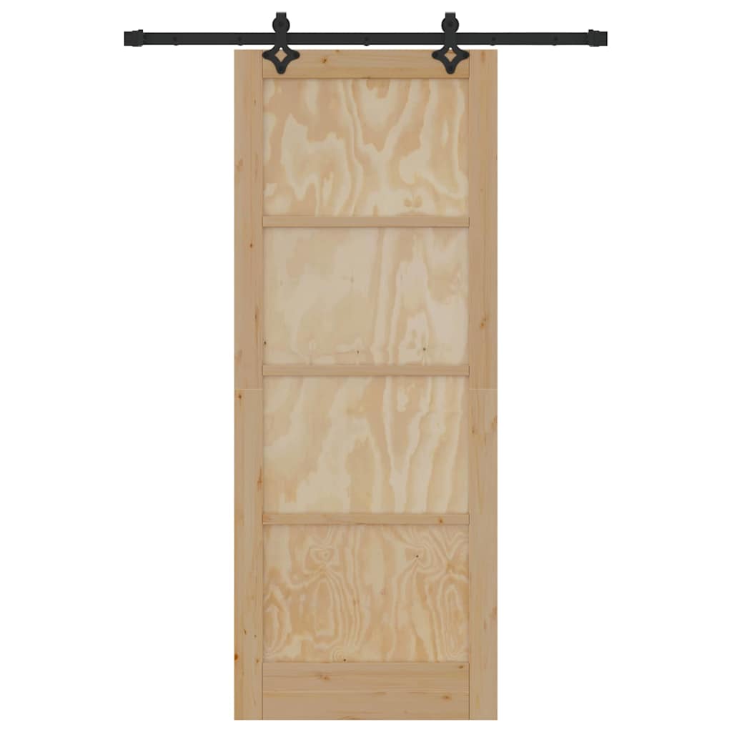 Schiebetür-Set Sonstiges ORKDAL Natur und Schwarz 83 x 211 cm