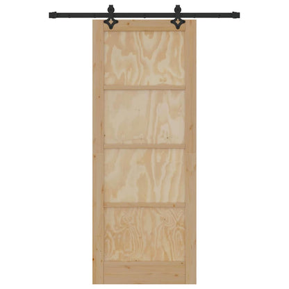 Schiebetür-Set Sonstiges ORKDAL Natur und Schwarz 83 x 211 cm