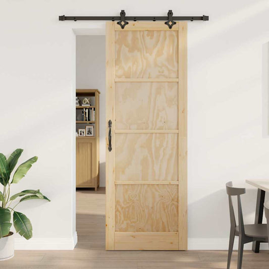 Schiebetür-Set Sonstiges ORKDAL Natur und Schwarz 83 x 232 cm